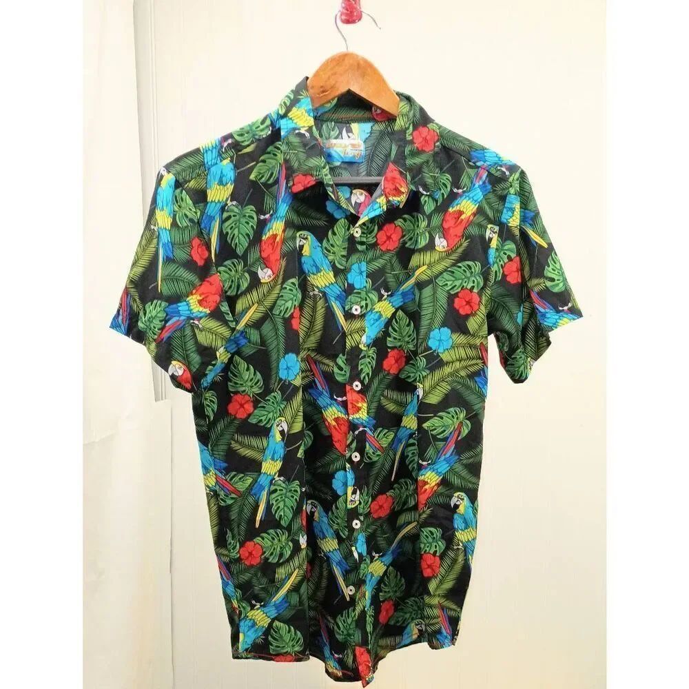 Wavy hog Hawaiian,short sleeved button up shirt. kids extra large
